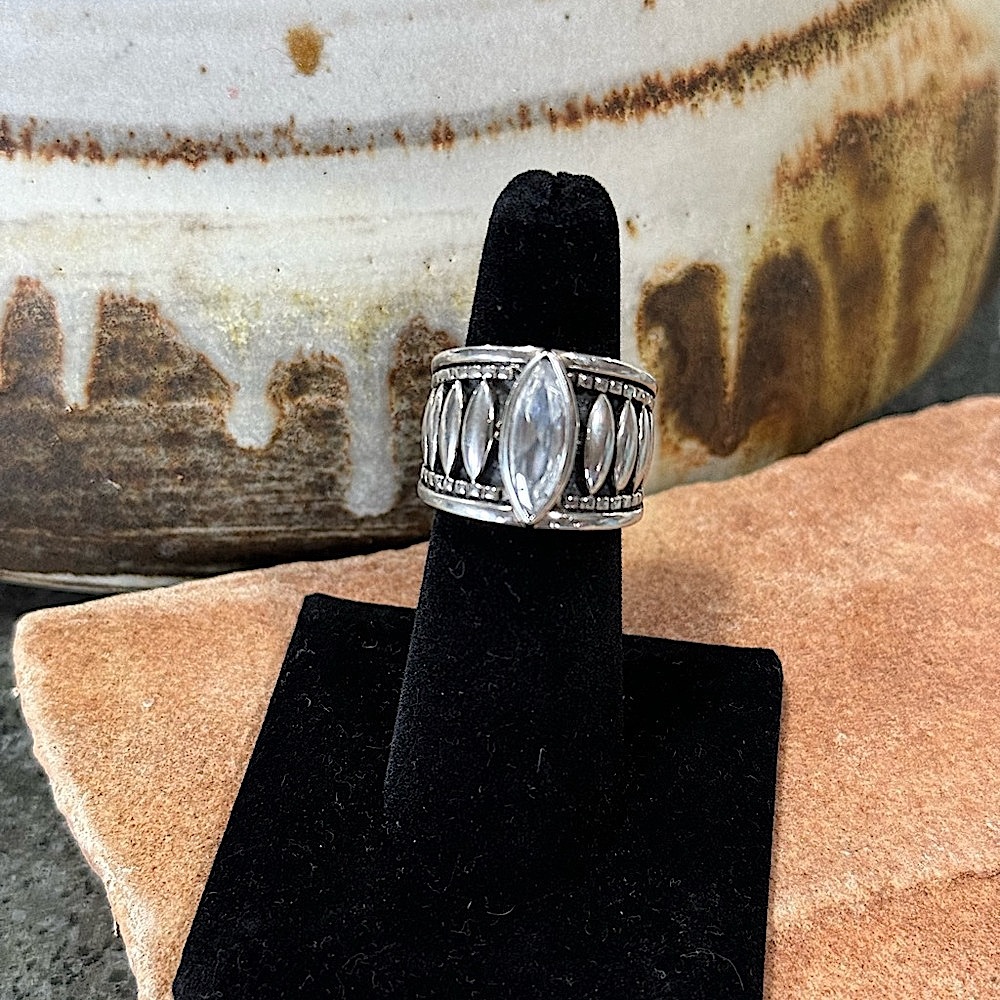 Silpada - RARE Sterling Silver Marguis CZ Ring - Picture 9 of 14